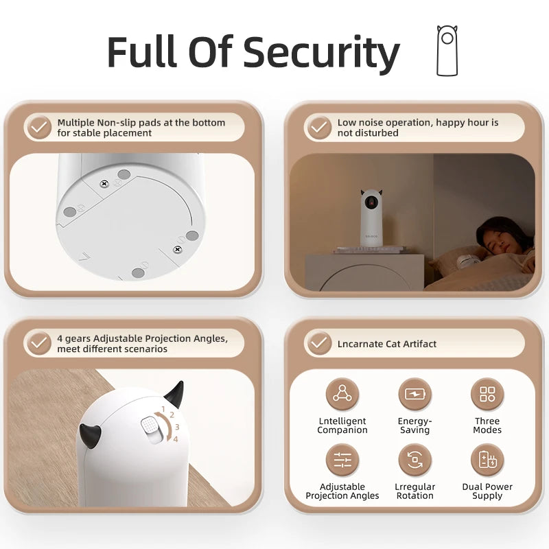 ROJECO Automatic Cat Toy – Interactive Smart Laser Teaser