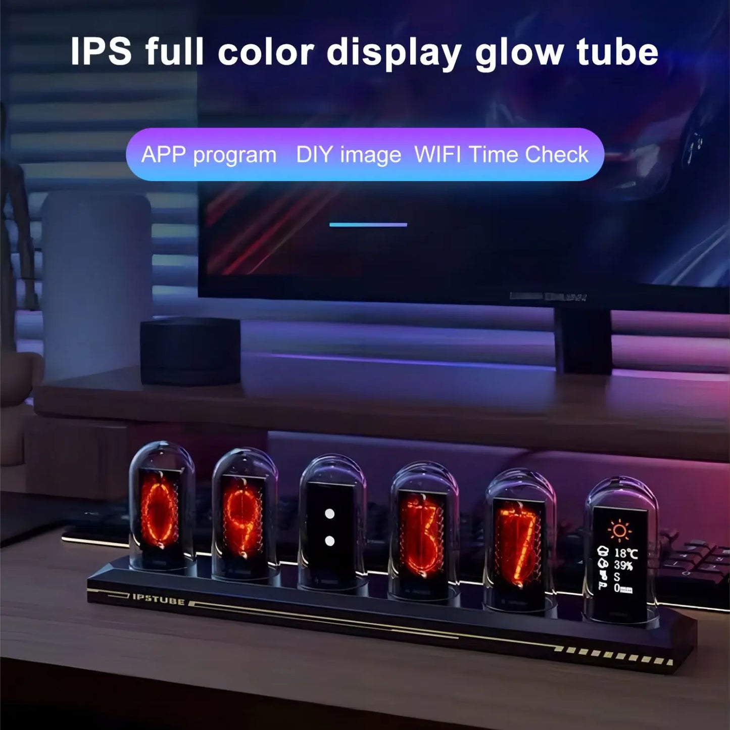 RGB Nixie Tube Clock with IPS Color Screen