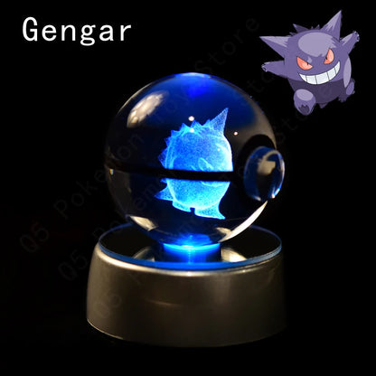 Pokémon 3D Crystal Ball Lamp – Illuminate the Pokémon Universe
