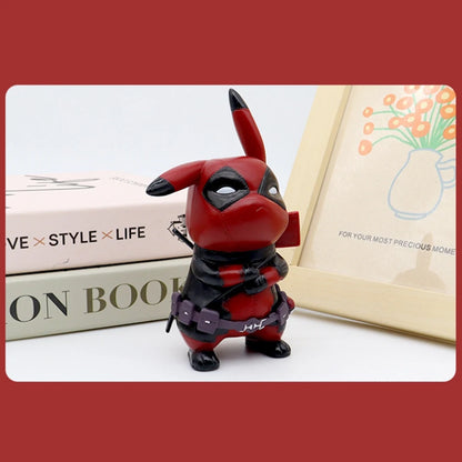 12cm Kawaii Pikachu Cosplaying as Deadpool