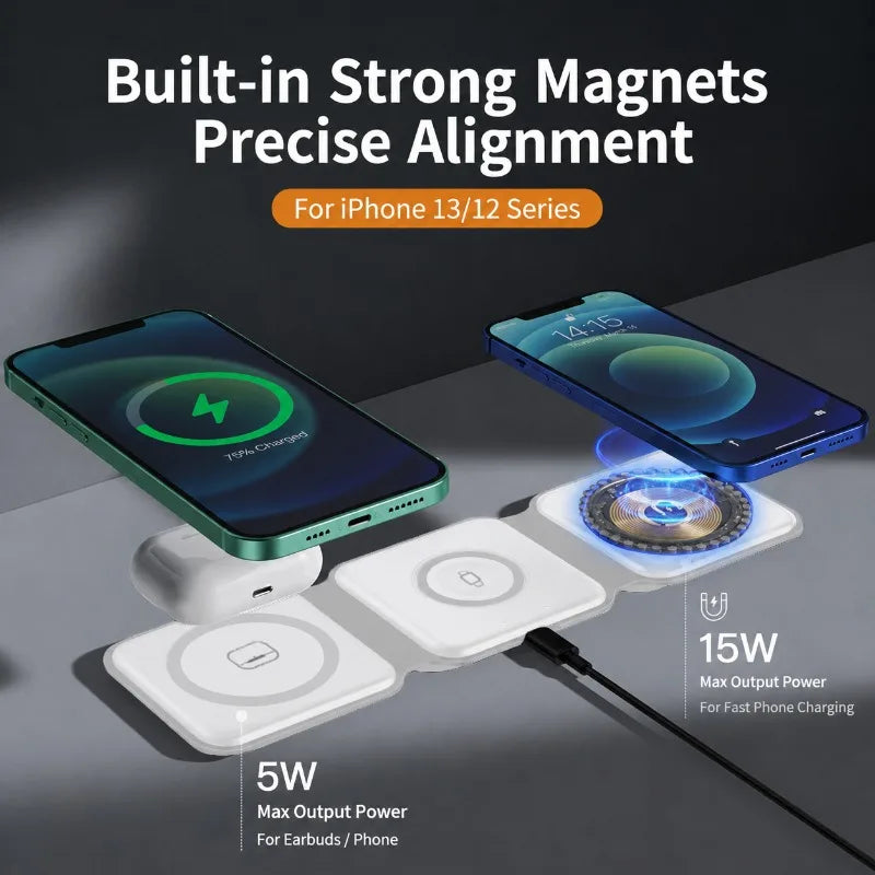 Foldable 3-in-1 MagSafe Charger