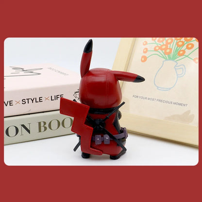12cm Kawaii Pikachu Cosplaying as Deadpool