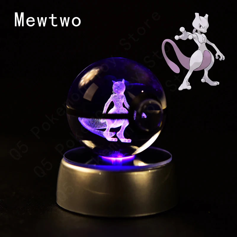 Pokémon 3D Crystal Ball Lamp – Illuminate the Pokémon Universe
