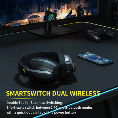 Experience Ultimate Gaming with the BINNUNE 2.4GHz Wireless Headset: Perfect for PS5, PS4, PC, and Mac!