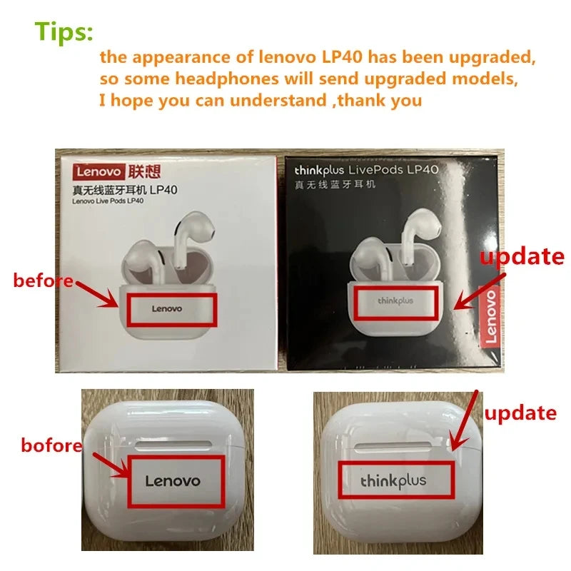 Original Lenovo LP40 Bluetooth Earphones