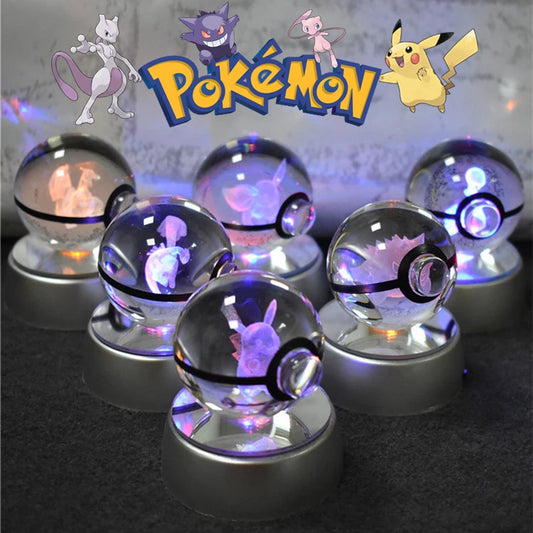Pokémon 3D Crystal Ball Lamp – Illuminate the Pokémon Universe