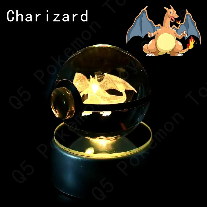Pokémon 3D Crystal Ball Lamp – Illuminate the Pokémon Universe