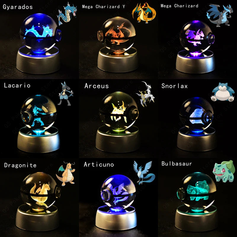 Pokémon 3D Crystal Ball Lamp – Illuminate the Pokémon Universe