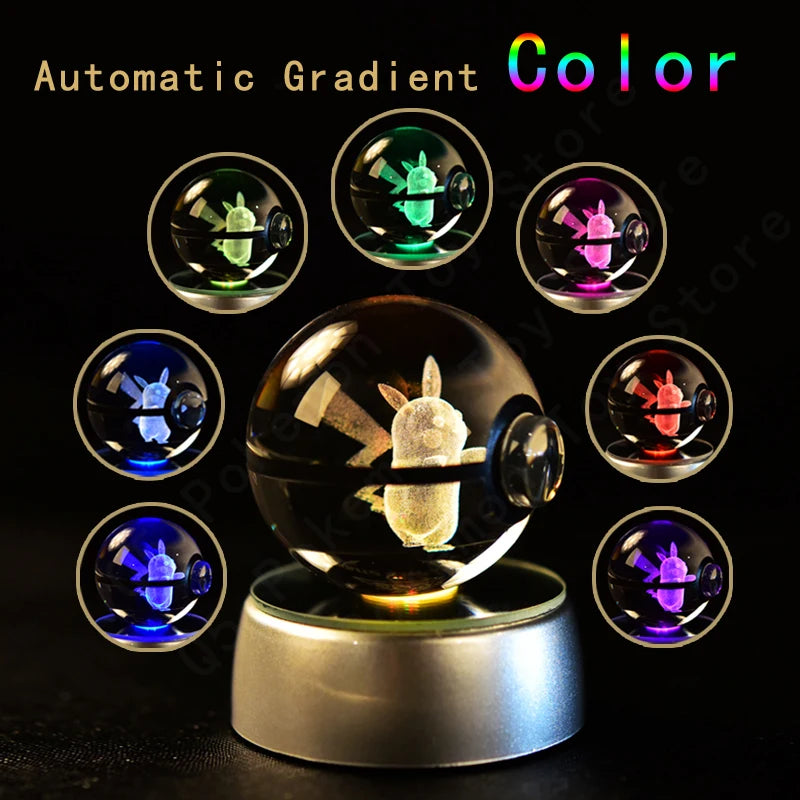 Pokémon 3D Crystal Ball Lamp – Illuminate the Pokémon Universe