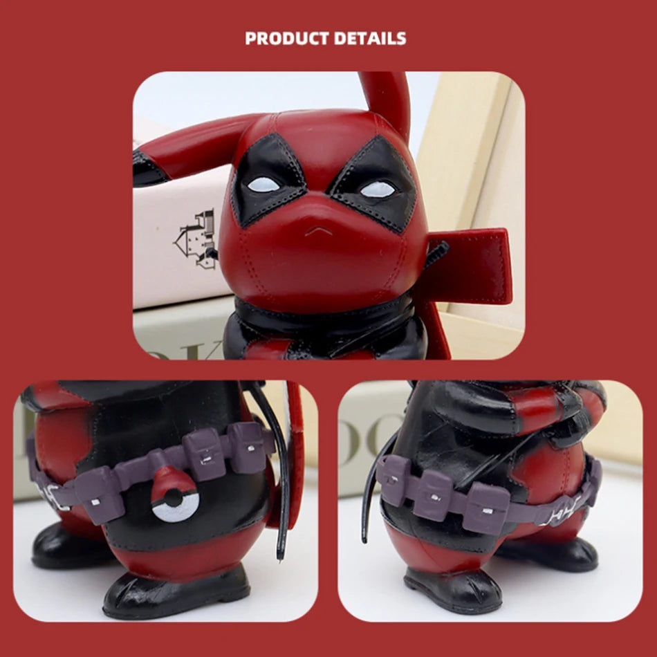 12cm Kawaii Pikachu Cosplaying as Deadpool