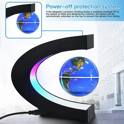 Magnetic Floating Levitation Globe LED World Map Electronic Antigravity Lamp