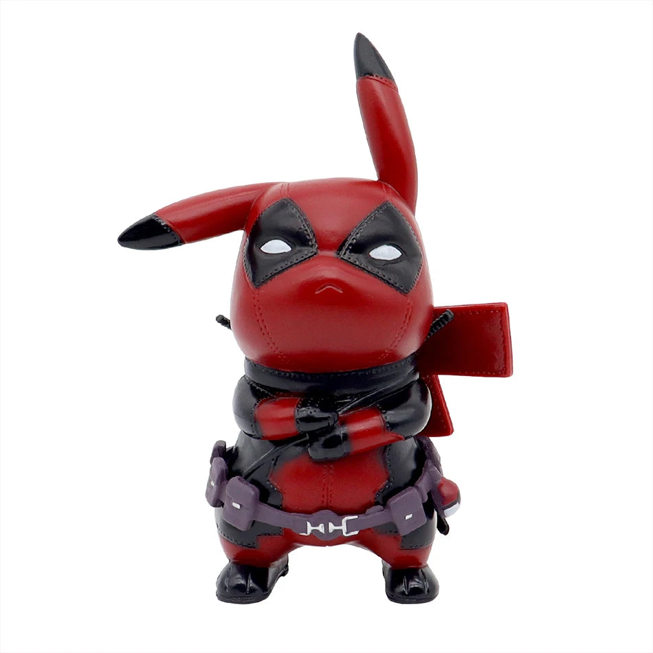 12cm Kawaii Pikachu Cosplaying as Deadpool