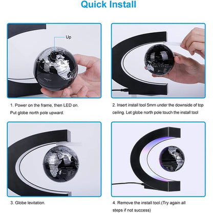 Magnetic Floating Levitation Globe LED World Map Electronic Antigravity Lamp