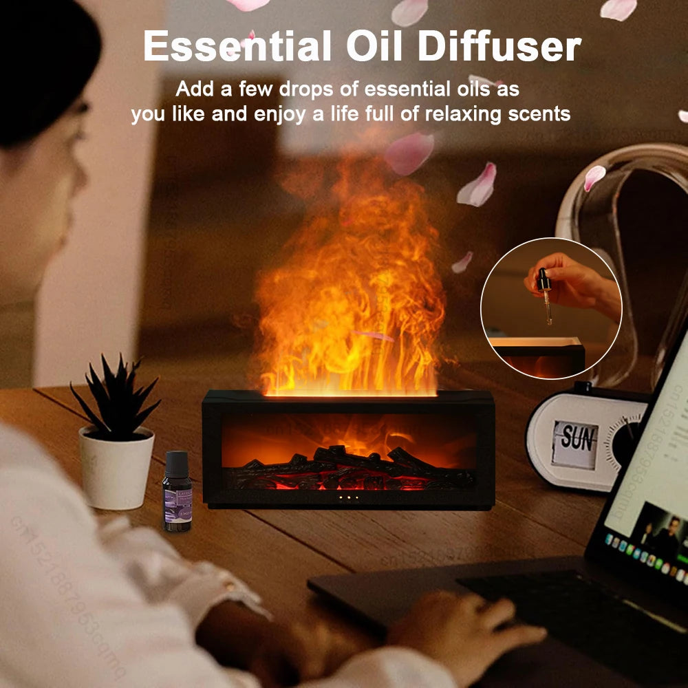 Raugee Aroma Humidifier Flame Essential Oil Diffuser