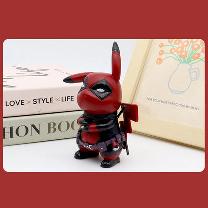 12cm Kawaii Pikachu Cosplaying as Deadpool