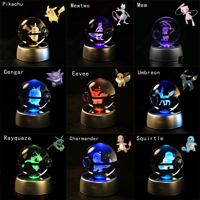 Pokémon 3D Crystal Ball Lamp – Illuminate the Pokémon Universe