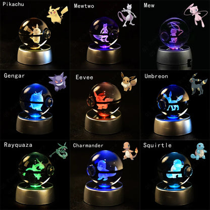 Pokémon 3D Crystal Ball Lamp – Illuminate the Pokémon Universe