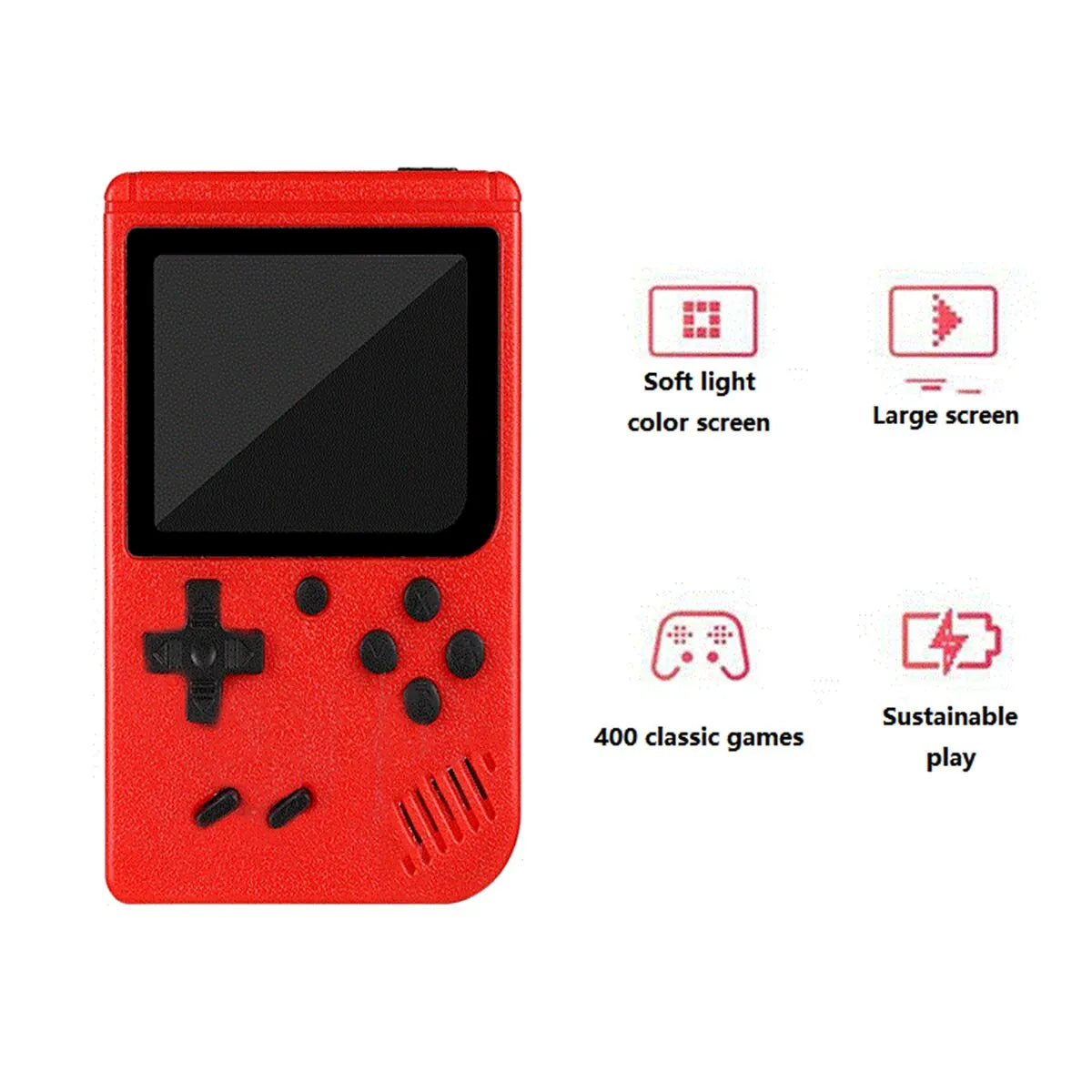 Red Retro Classic Games Handheld Console